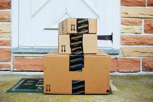 Amazon boxes on porch 